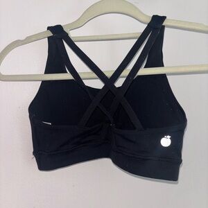 Peachy Pia  Black Cross-Back Sports Bra